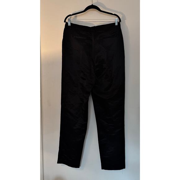 Krizia TOP Black Lino Flax Highwaist Straight Cut Pants - Picture 2 of 3